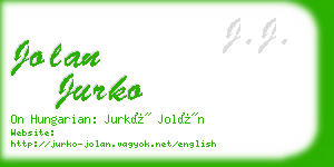 jolan jurko business card